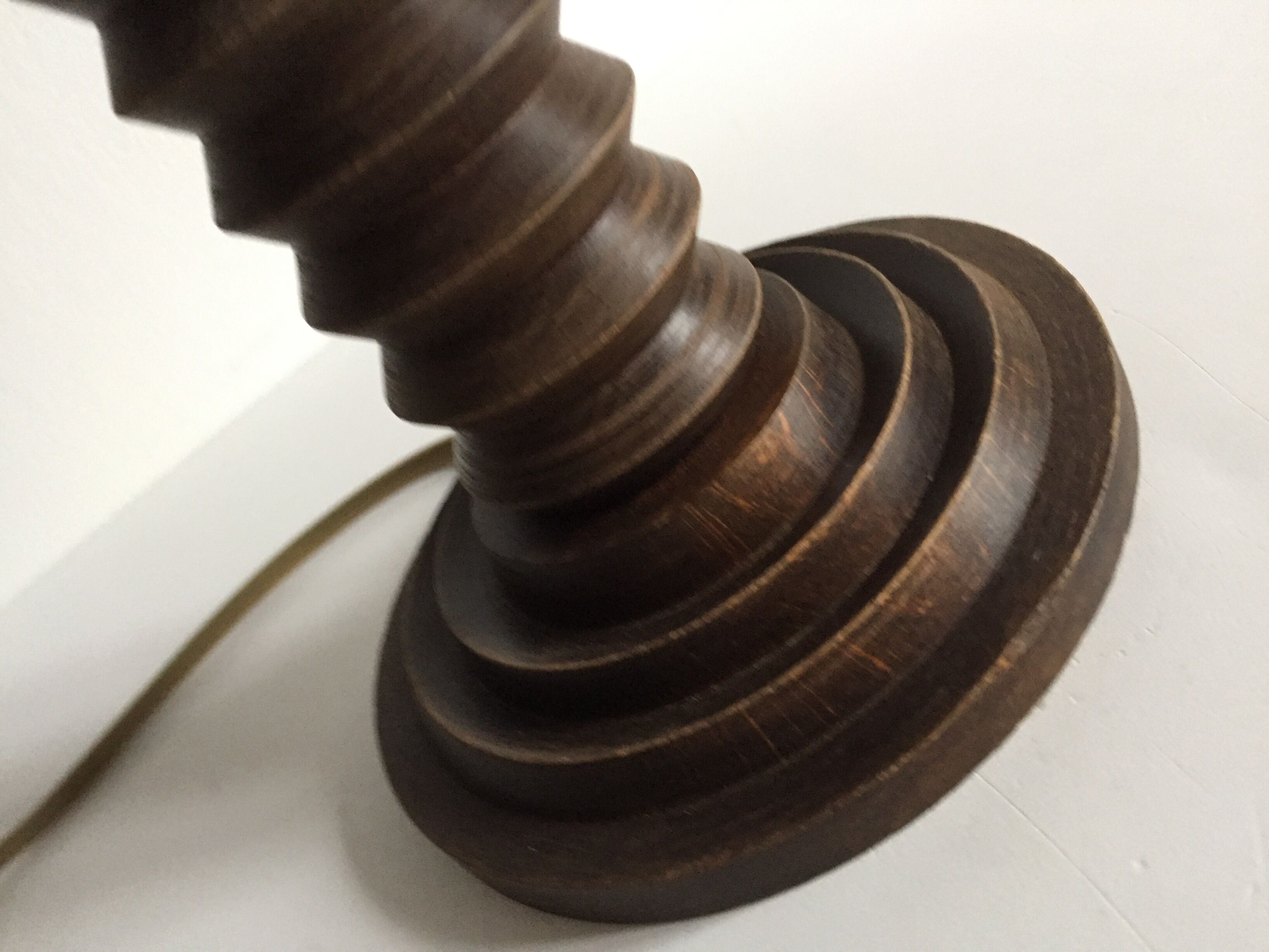 Vintage wood geometric lamp