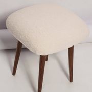 Set of two mid-century modern light beige boucle stools, Europe, 1960s.