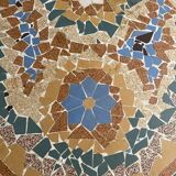 Mosaic garden table, 1950s, craftsman from Drôme