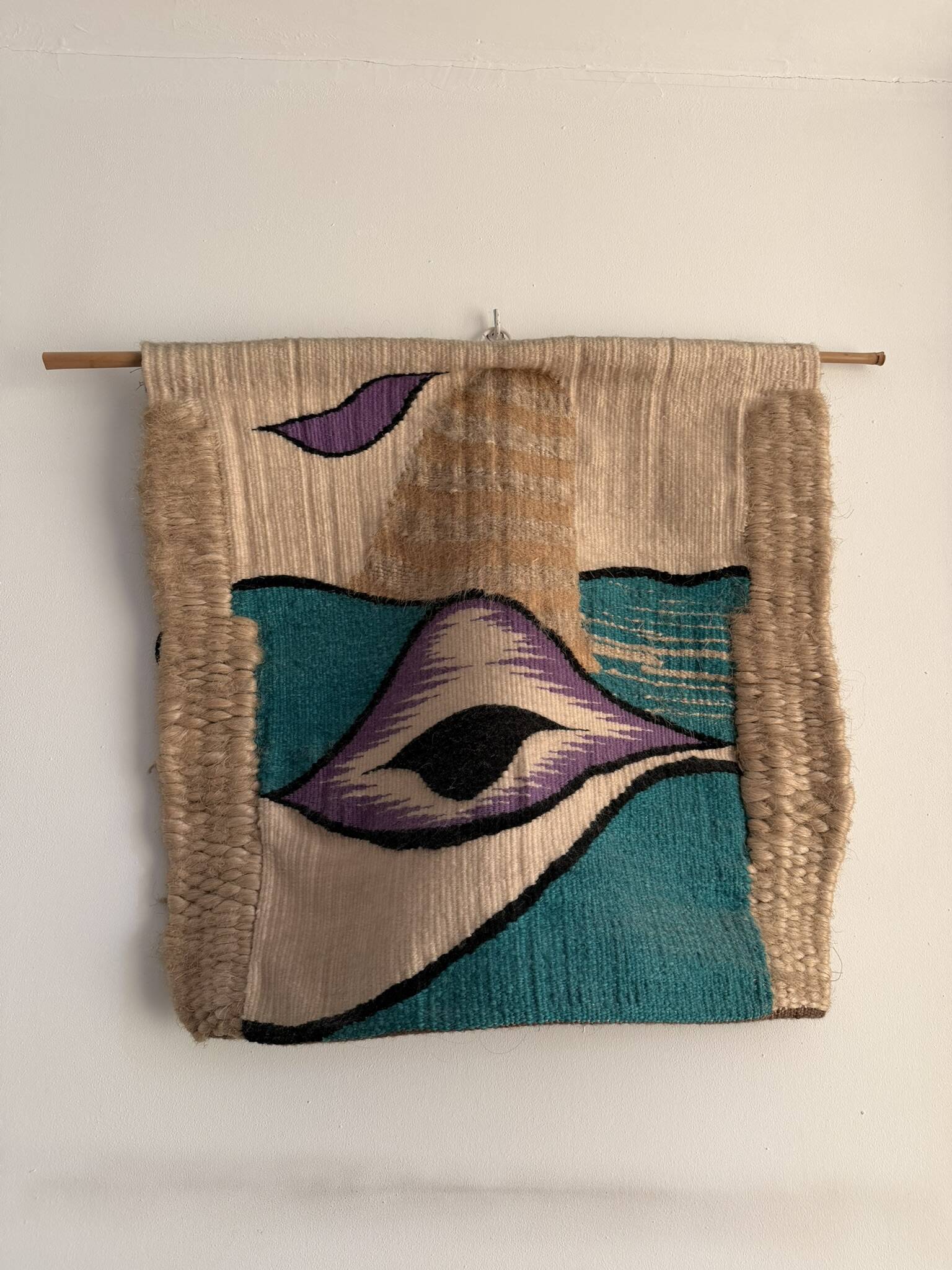 Handmade wall tapestry – eye/mountains pattern