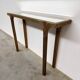 Vintage Deknudt gilt console table with beveled mirror top, Belgium, 1980s
