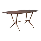 Vintage enamelled metal table, Italian design from the 1960s.
