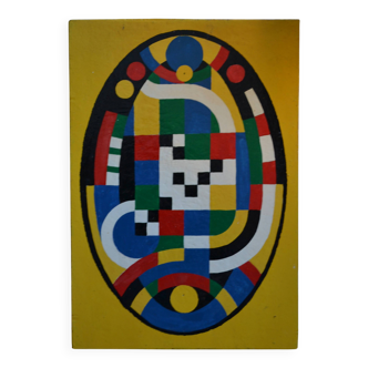 Orphism, Follower of Sonia Delaunay, Oil on panel, 67 x 46 cm