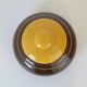 Vintage Handmade Ceramic Jar / Brown & Yellow Retro Kitchen Pottery