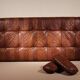 Lit de jour 'DS-80' en cuir patchwork cognac par De Sede, Suisse