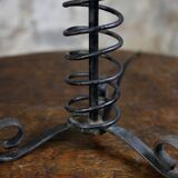 Brutalist wrought iron spring lamp base