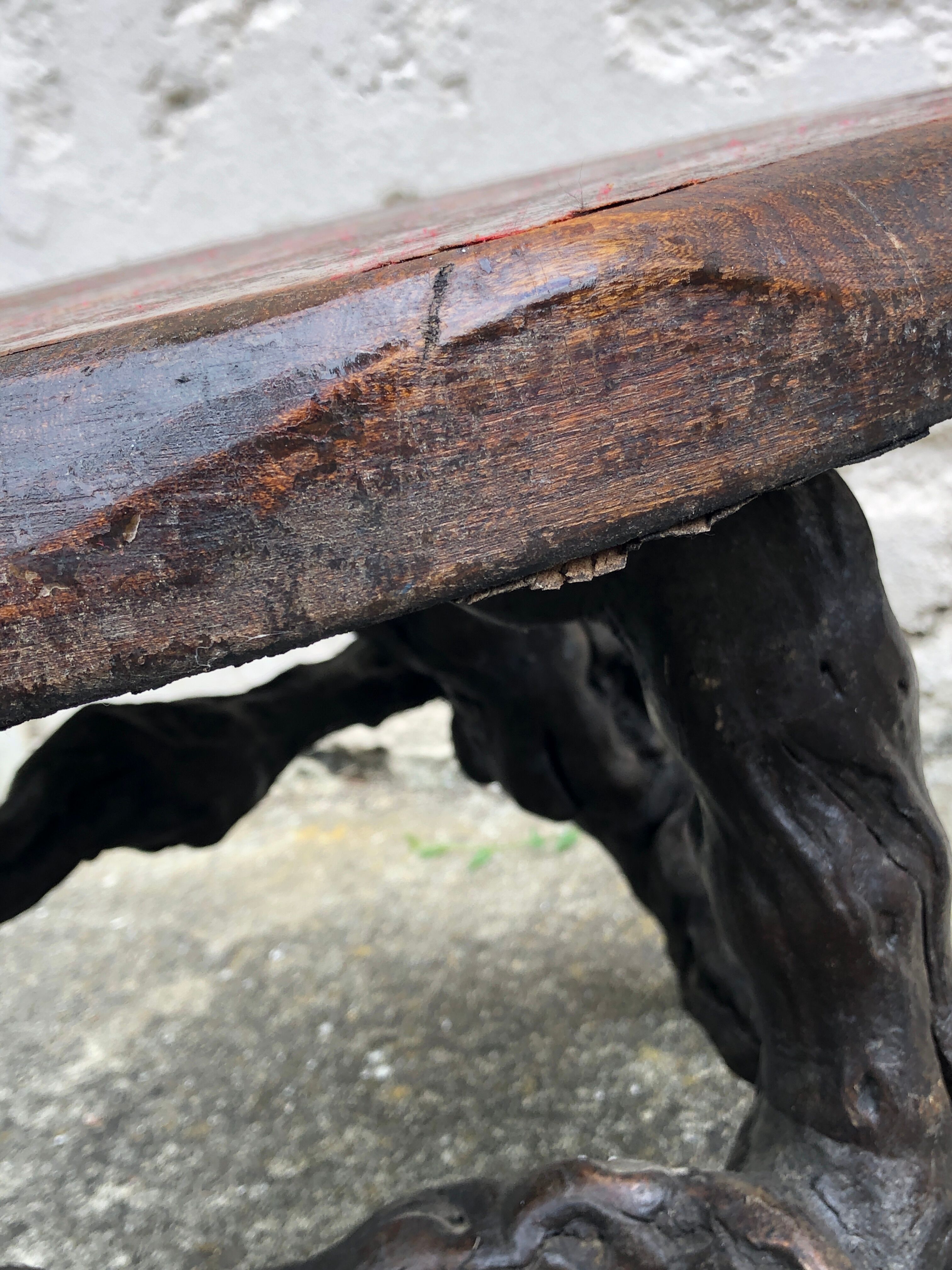 Raw wood coffee table