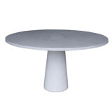 Eros round dining table in white Carrara marble, Italy, 70s in