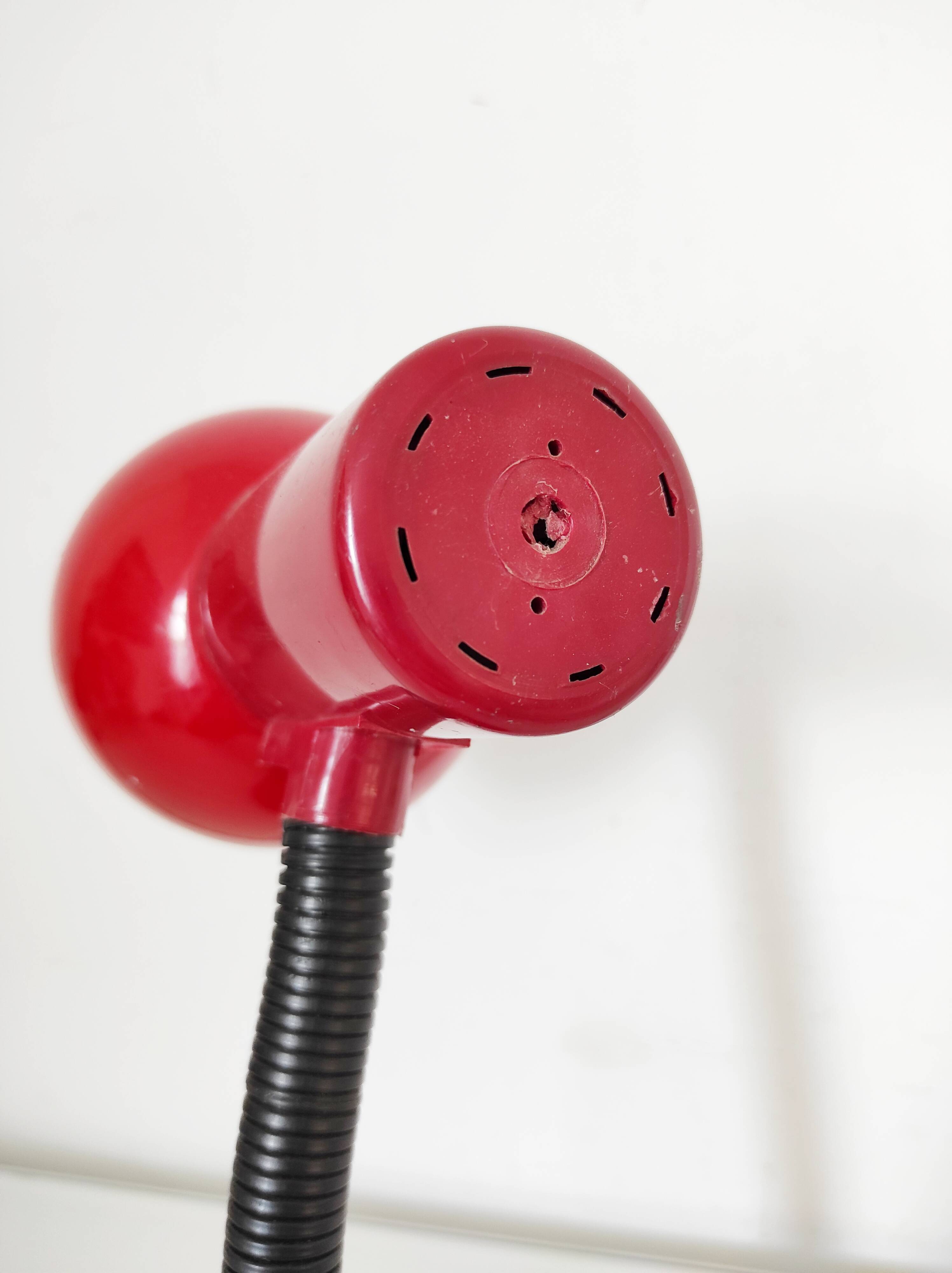 Red vintage lamp, 30.5 cm high