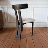 Set of 4 Oak "T-Shape" dining chairs