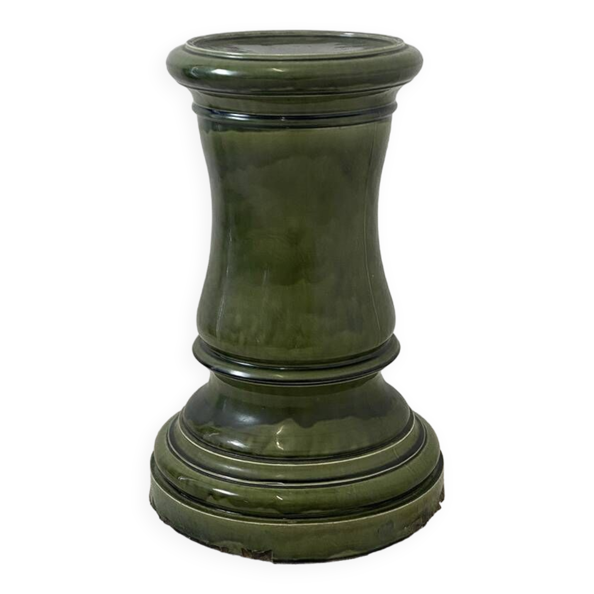 Green glazed ceramic stand