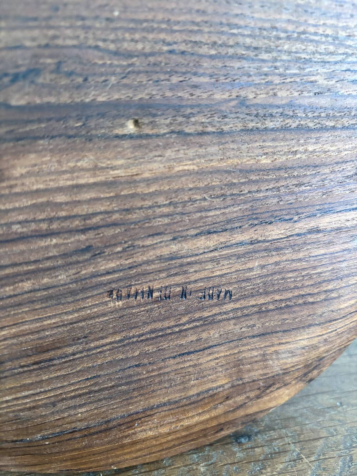 Very beautiful vintage Le Creuset wooden trivet, stamped LE CREUSET.