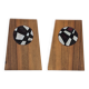 1960s Bookends | Set of 2 | Wood, Ceramic & Brass