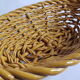 Fruit basket in golden yellow braided dab