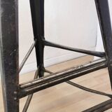 Tabouret de bar industriel vintage en bois et métal
