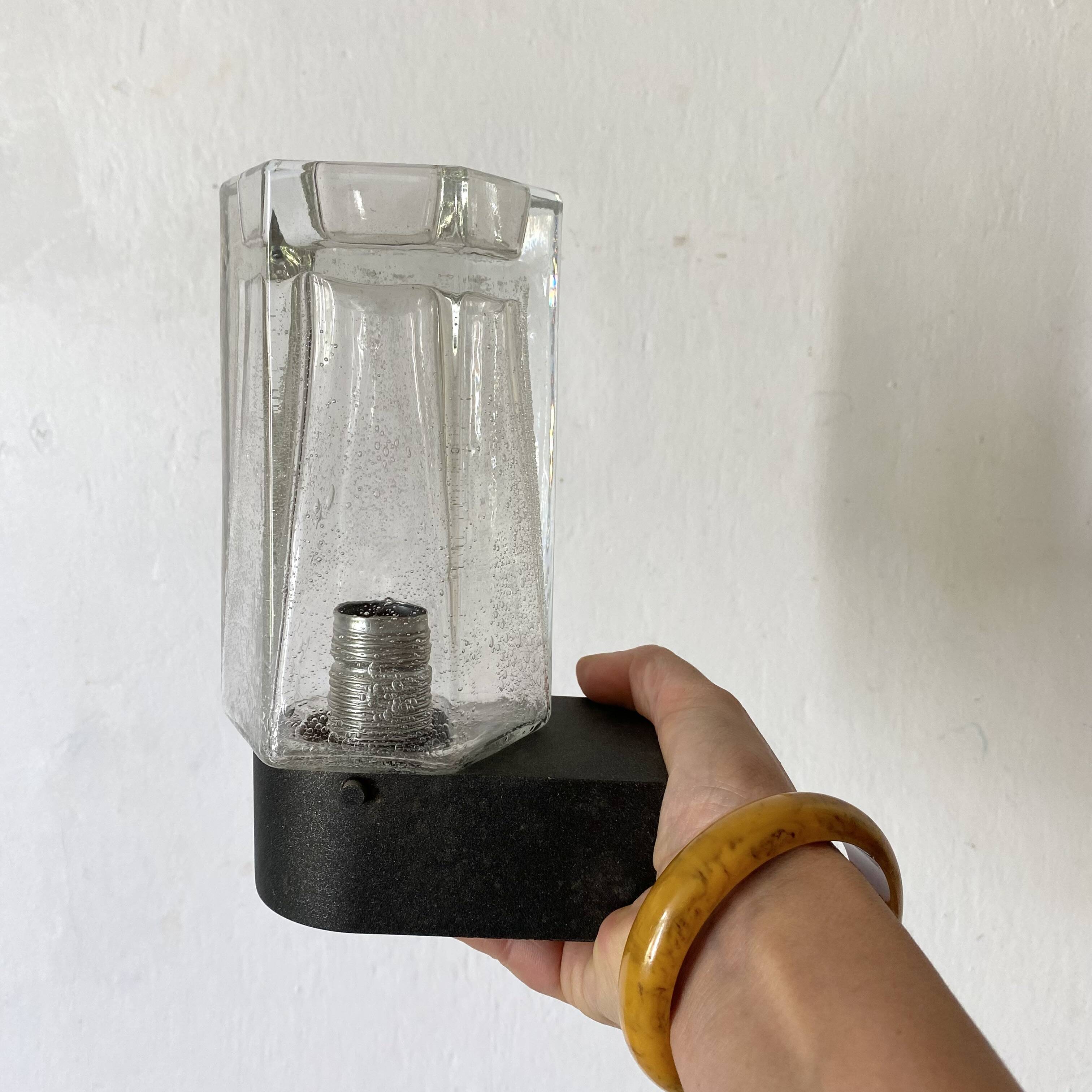 Pair of vintage Glashütte Limburg wall lights