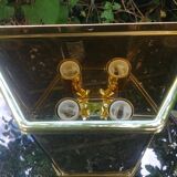 Smoked glass/brass wall lamp from holtkotter vintage 70s new