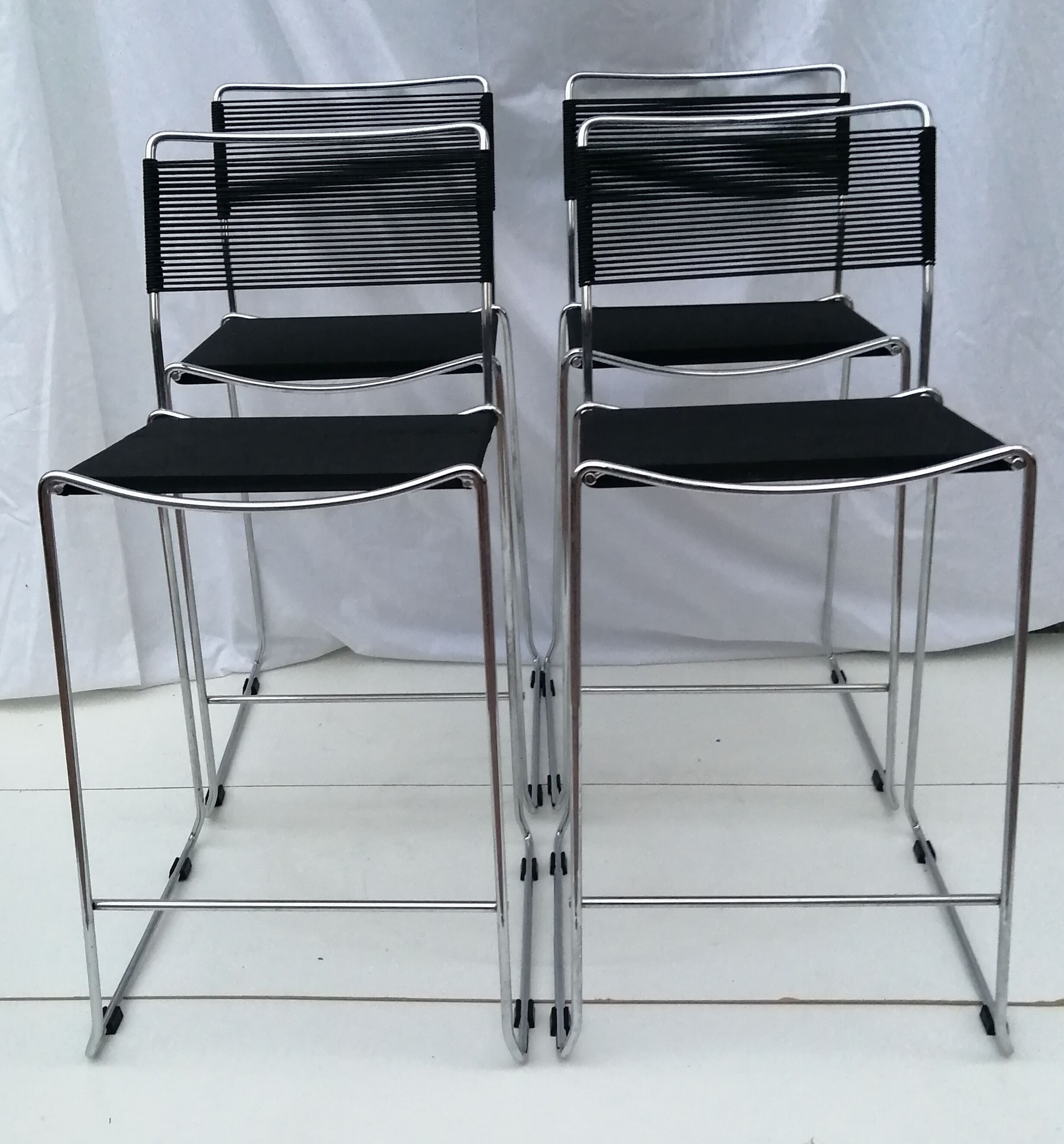 Set of 4 Spagheti model stools by Giandomenico Belotti, year 1970