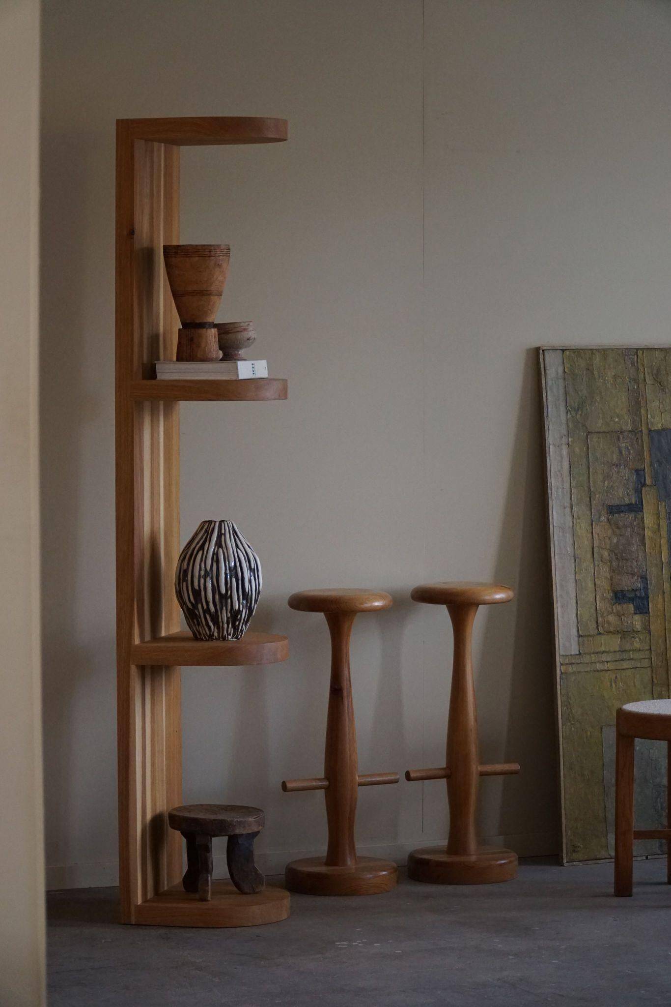 Set of 3 oak bar stools, mid-century Danish modern, Rainer Daumiller, 1960s.
