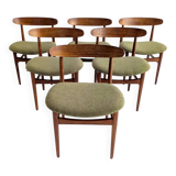 Ensemble de 6 chaises de salle à manger style années 60