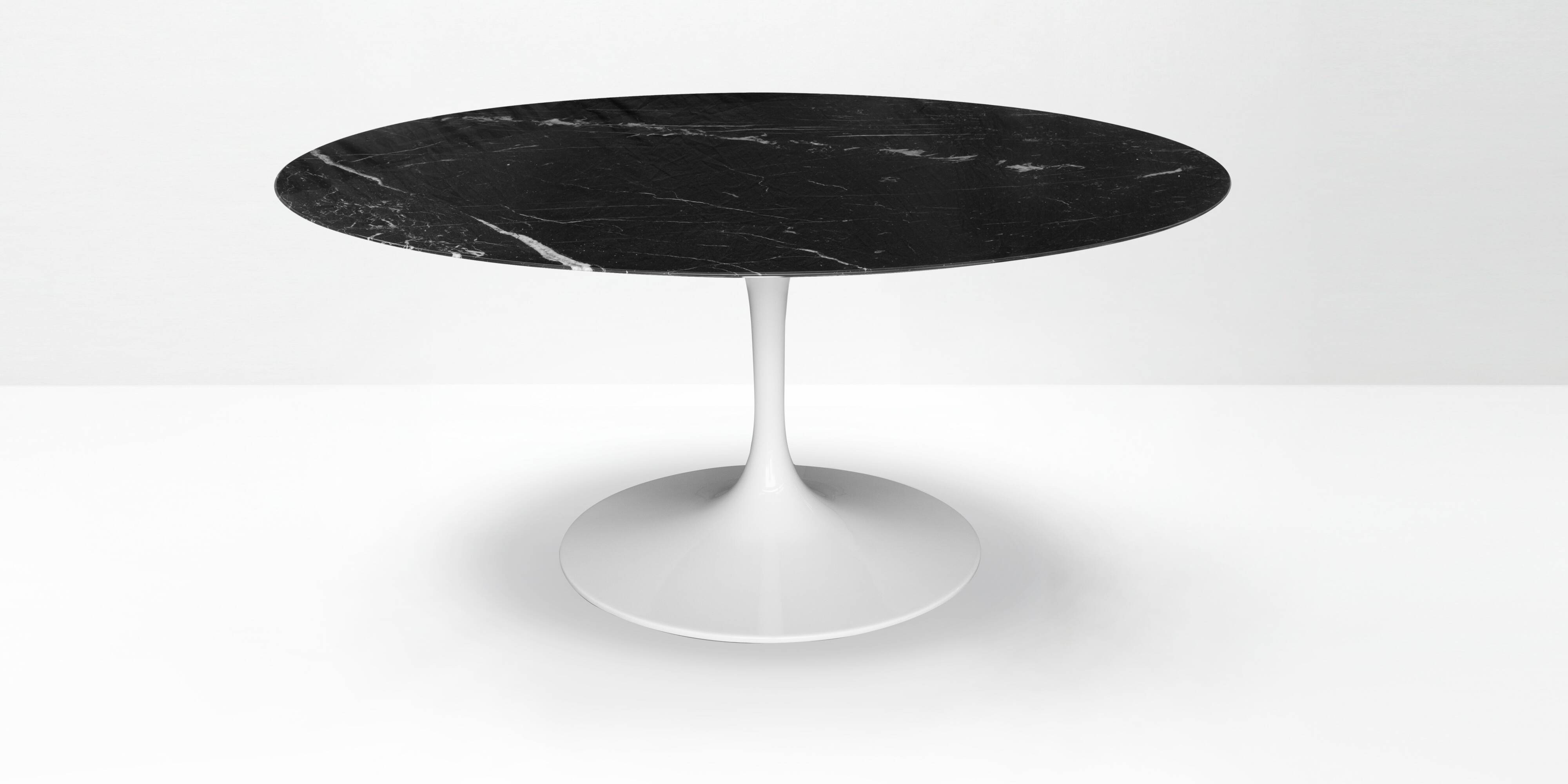 Original Knoll Tulip dining table (137cm) Nero Marquina glossy LIKE NEW!!