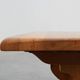 20th Century French oak trestle table with scalloped legs and plank top