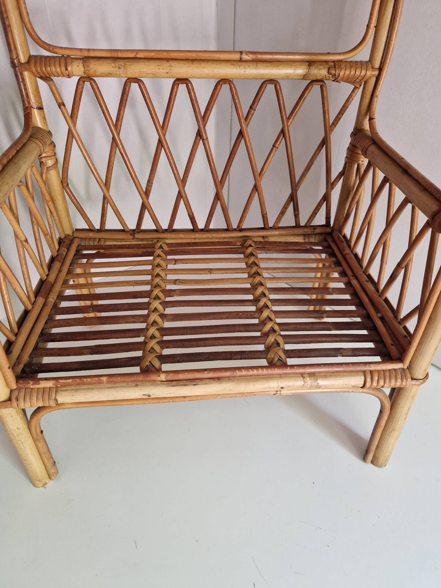Vintage Rattan Side Table