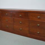 Grand buffet/armoire de magasin Art déco vintage en chêne hollandais, années 1930