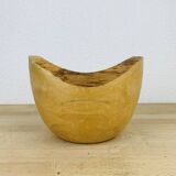 Vintage brutalist wooden cup, pocket tray