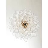 Venetian Transparent “Rondini” Murano Glass Gold Chandelier