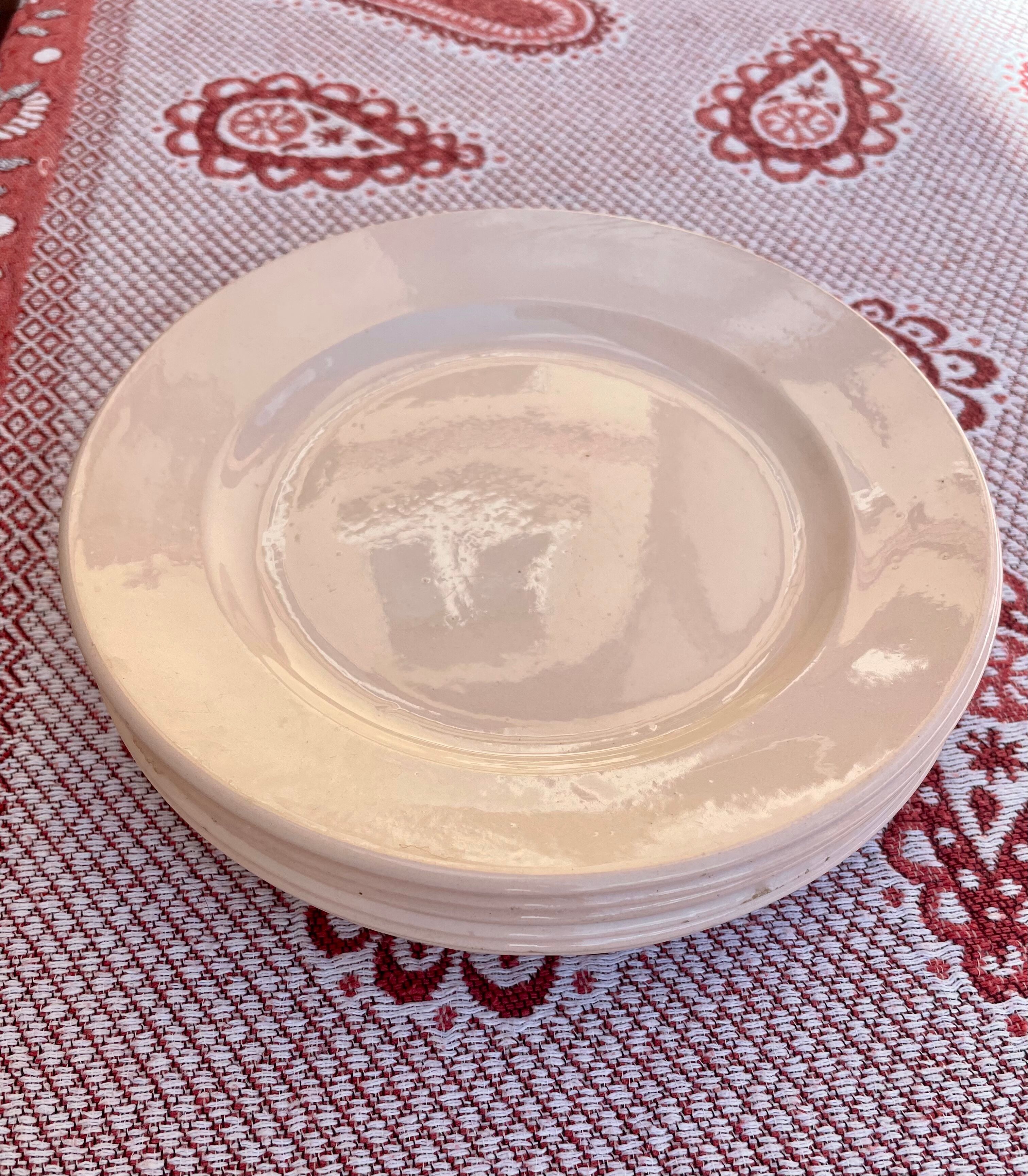 Powder pink plates St-Amand