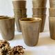 Set of 12 glazed stoneware cups, Digoin Stoneware Pots
