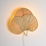 Palm leaf wall lamp, France circa 1970