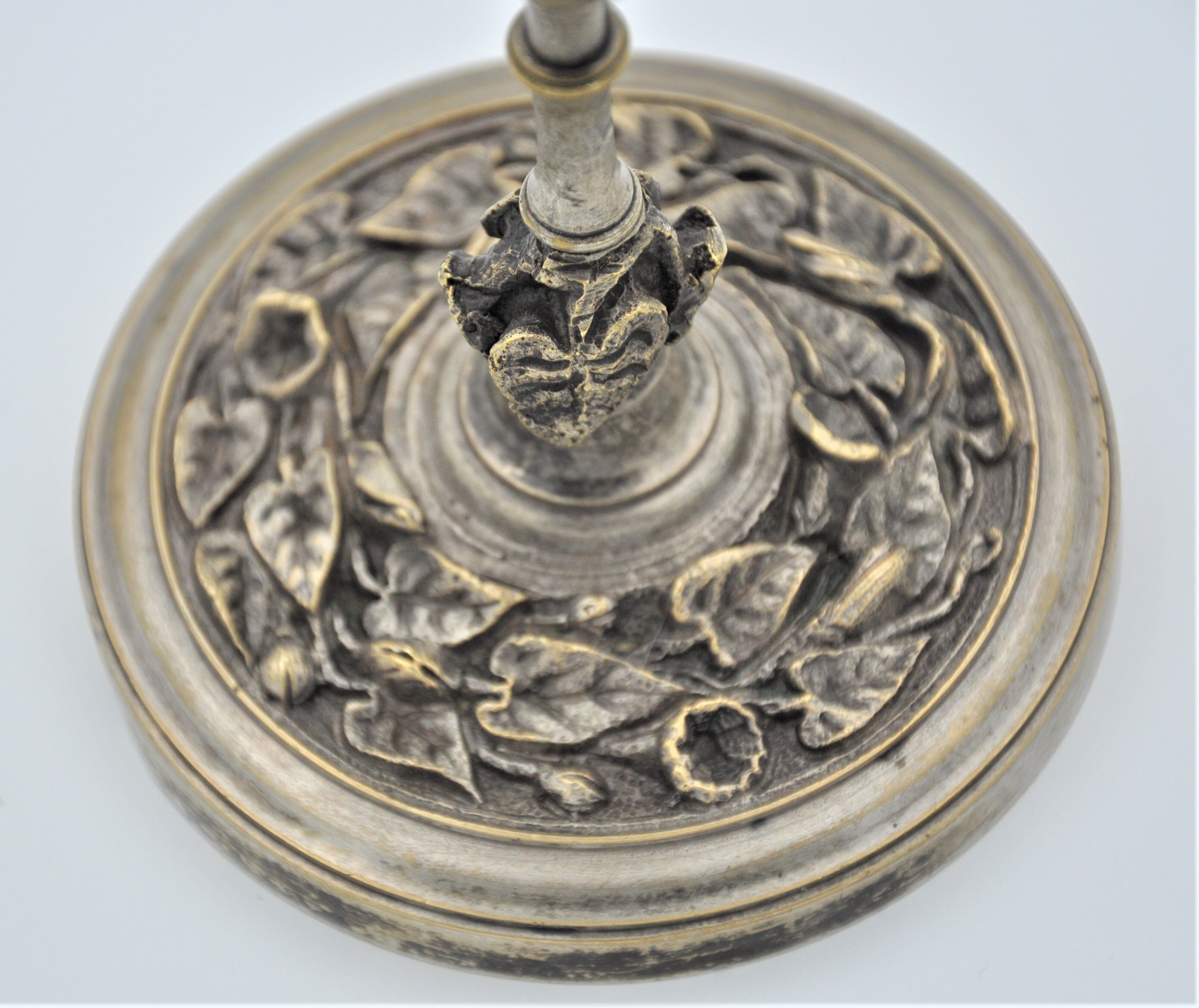 Pair of old gilded bronze candle holders