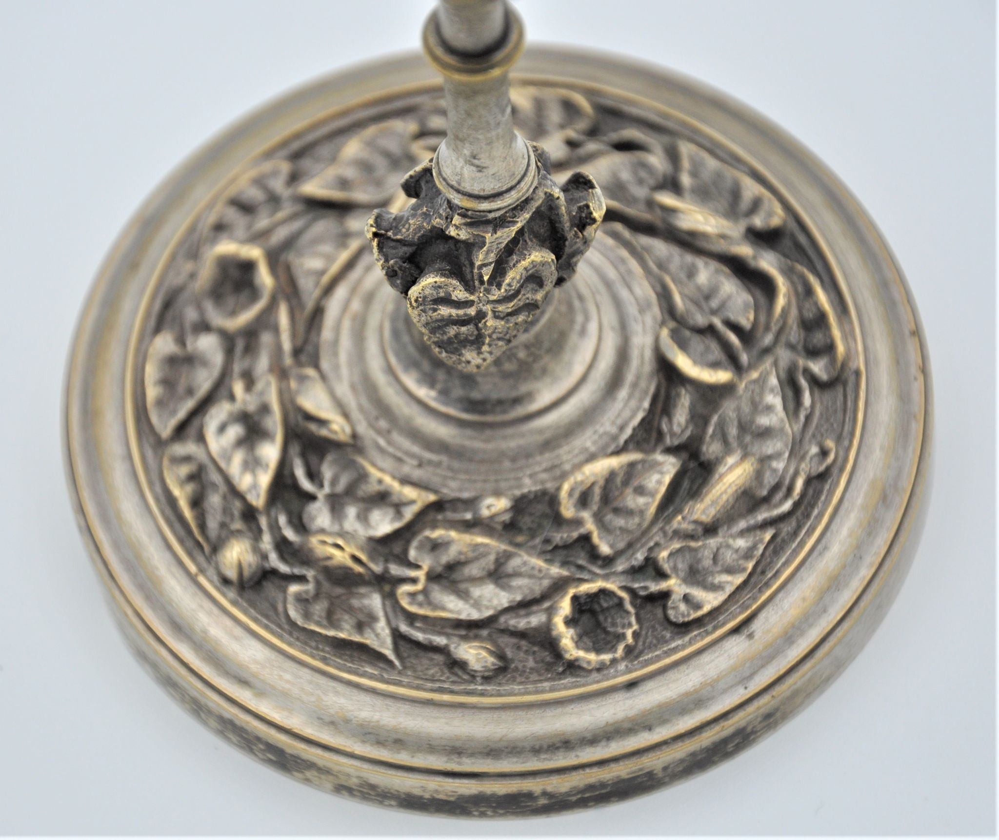 Pair of old gilded bronze candle holders