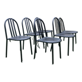 Set of 6 chairs Mallet Stevens model 222 vintage 1980