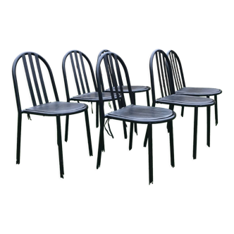 Set of 6 chairs Mallet Stevens model 222 vintage 1980