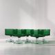 6 translucent green champagne glasses, Cavalier Luminarc dessert glasses
