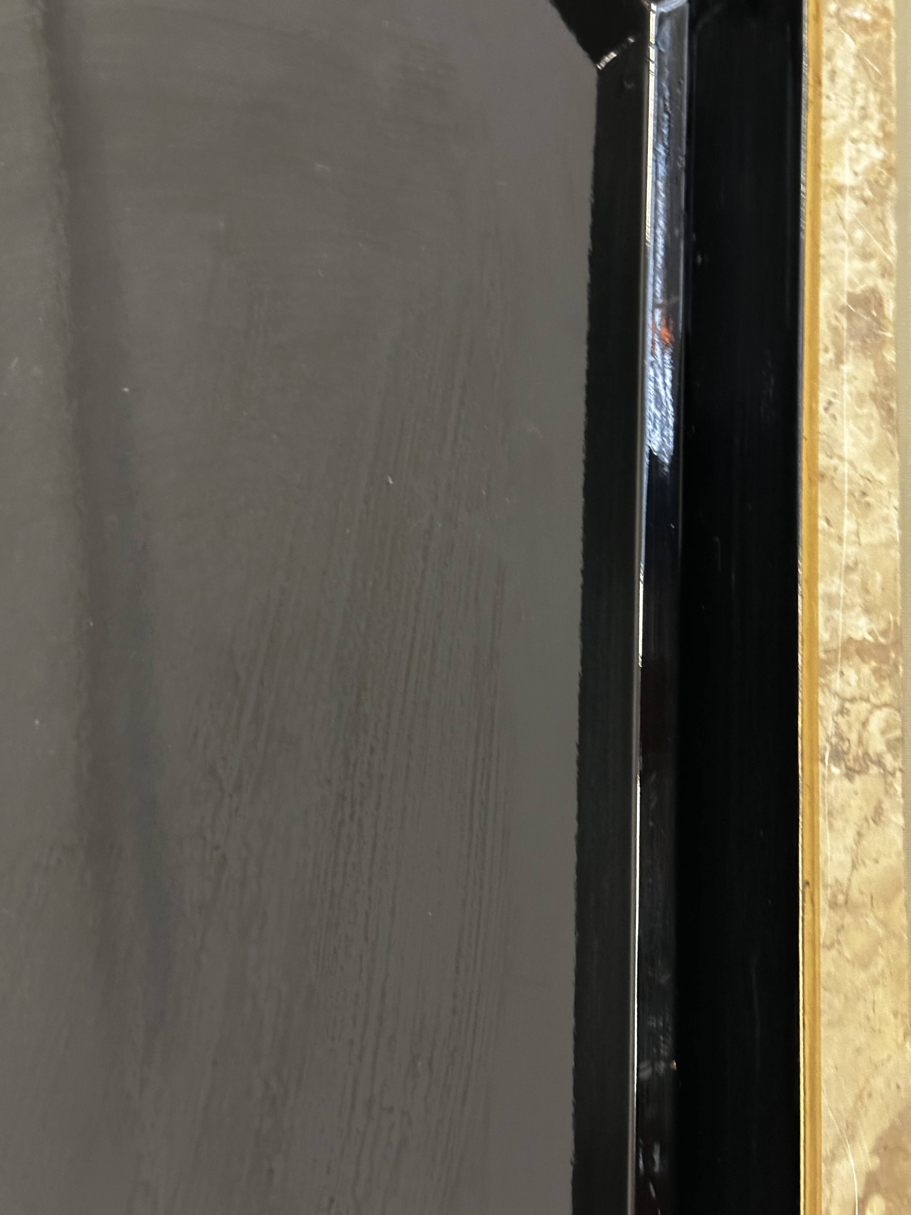 Japanese tray in black and gold lacquered wood