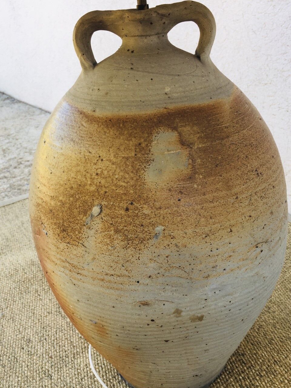 Antique pottery lamp foot