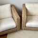 Pair of Ligne Roset Wicky armchairs by Didier Gomez in braided rope.