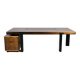 Important walnut executive desk for faram 1957 italy publisher 80's