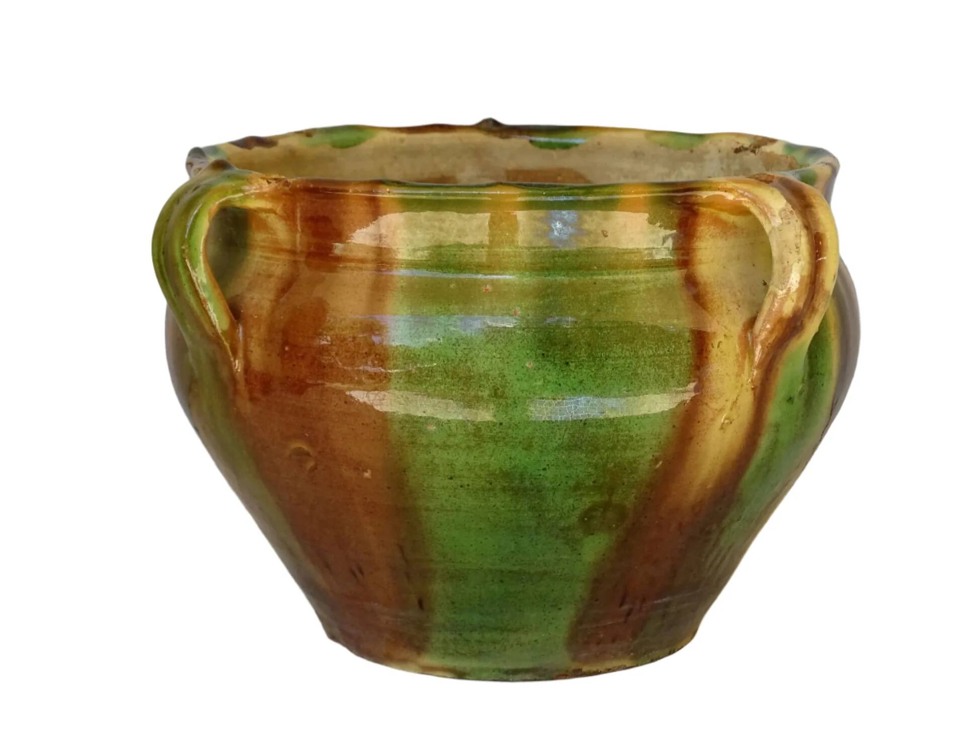 Jardinière antique française en terre cuite de Castelnaudary