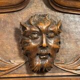 Renaissance style walnut pediment mirror circa 1850