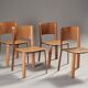 4 chaises en cuir CIDUE, vers 1980