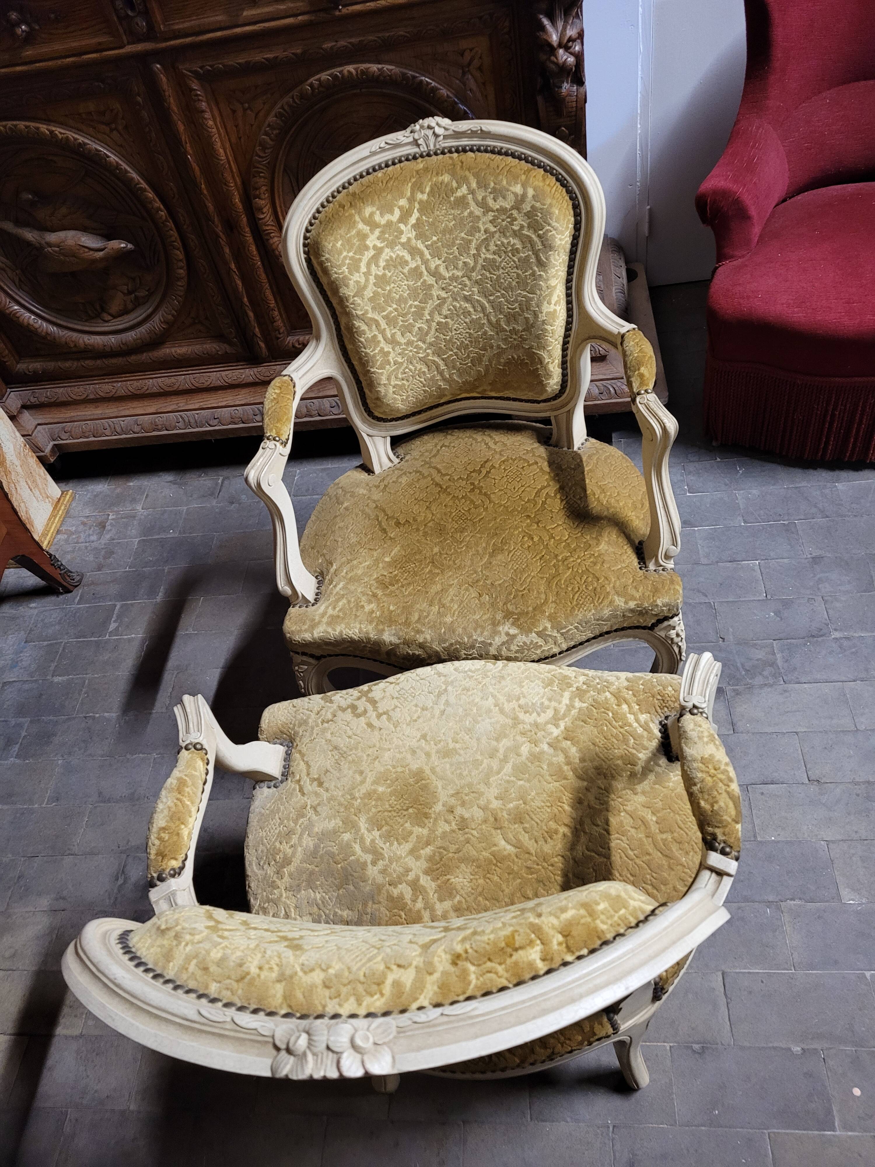 Pair of armchairs cabriolet louis xv