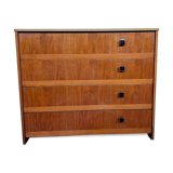 Modernist shoe cabinet 1960 in vintage walnut