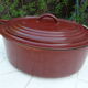 Casserole in burgundy cast iron Le Creuset