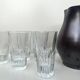 carafe / vase en gres noir ourné, France 1950