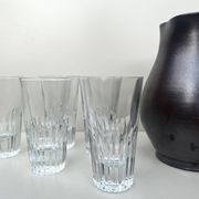 carafe / vase en gres noir ourné, France 1950
